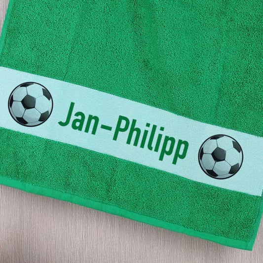 Handtuch mit Namen für Fußballer