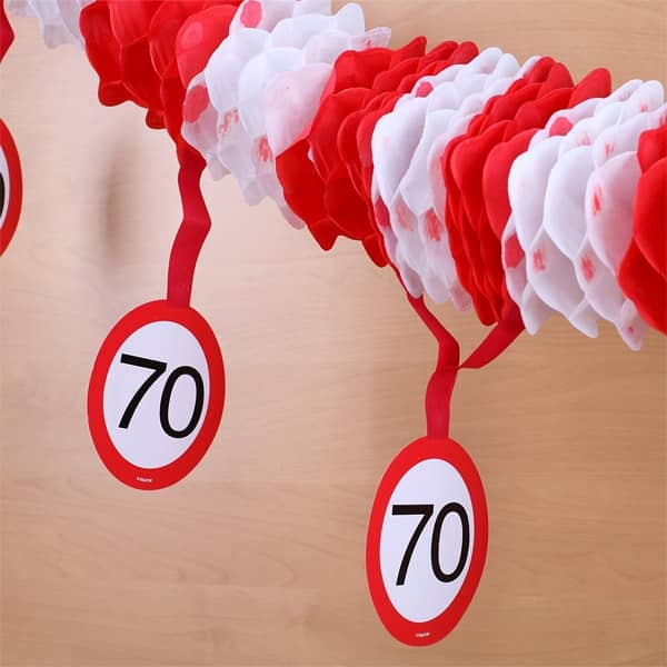 rot/weiße Girlande mit Verkehrszeichen