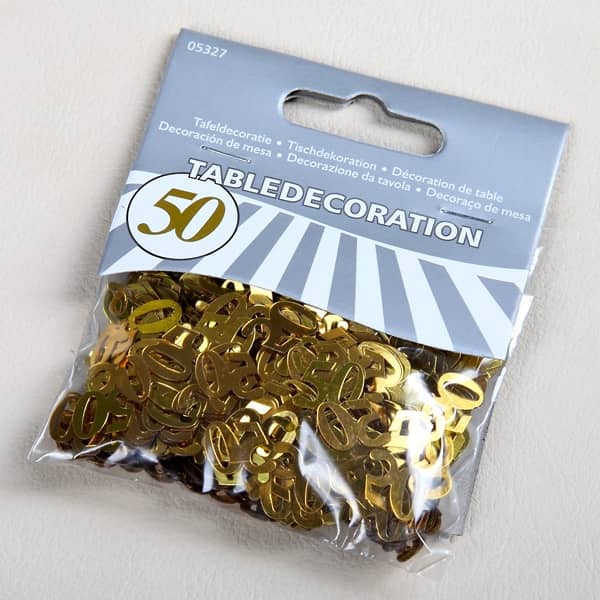 goldenes Zahlenkonfetti zur Goldenen Hochzeit