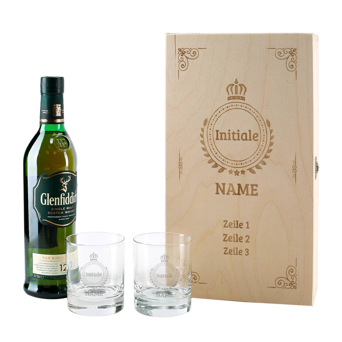 Glenfiddich Whisky Geschenkset mit persönlicher Gravur