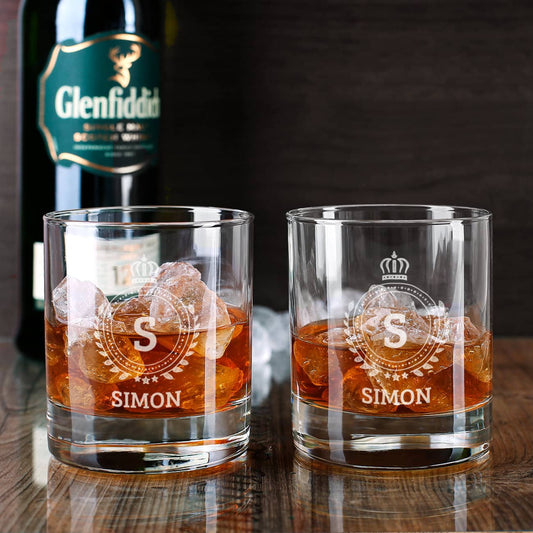 Glenfiddich Whisky Geschenkset mit gravierten Gläsern