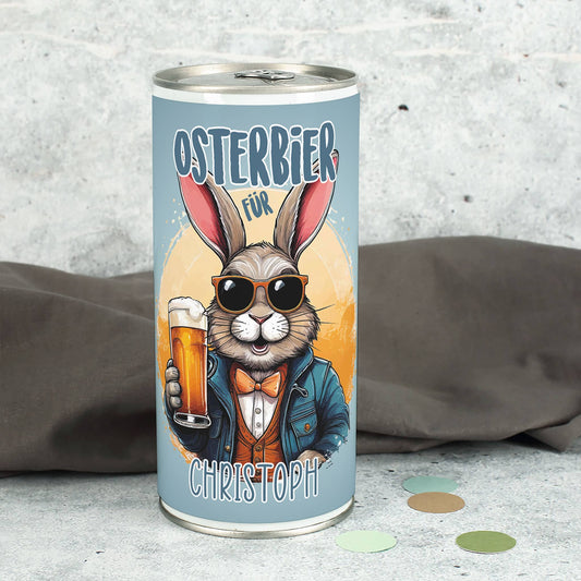 Personalisiertes Osterbier mit Name | 1 Liter Bierdose als Geschenk zu Ostern mit Osterhase