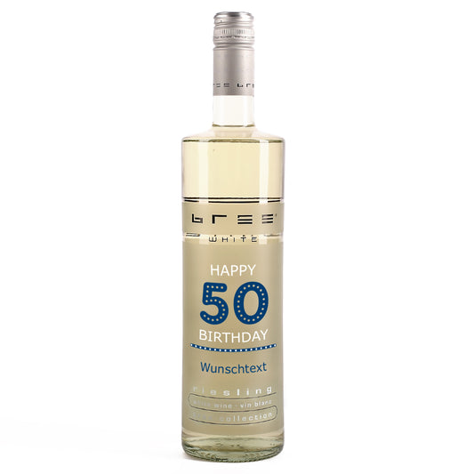 Weinflasche Happy Birthday 50