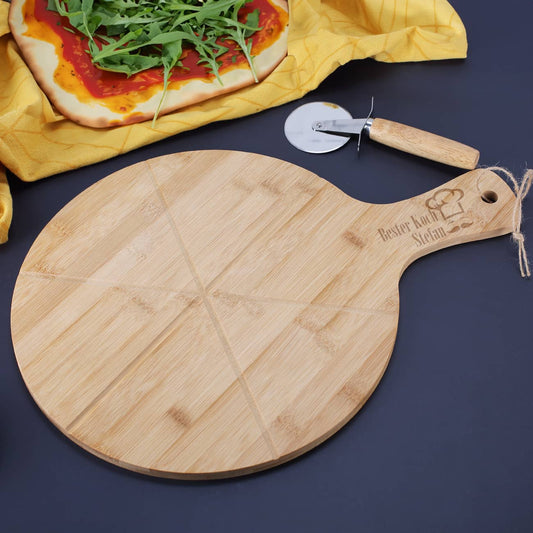 Graviertes Pizzabrett mit Ihren Wunschtexten
