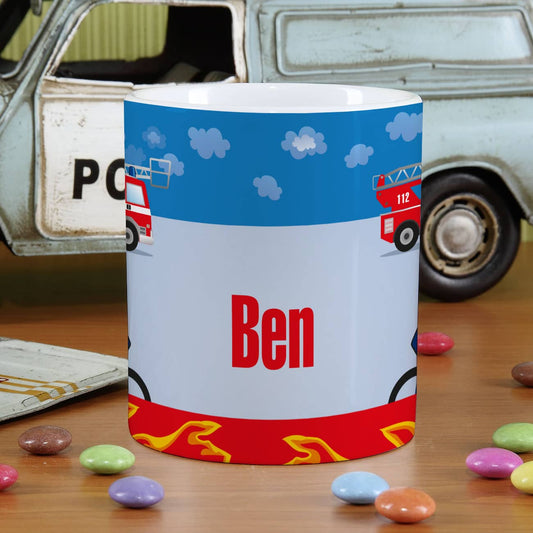 Feuerwehr - Keramiktasse mit Name bedruckt