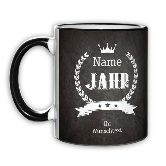 Tasse Name Jahreszahl Glückwunschtext