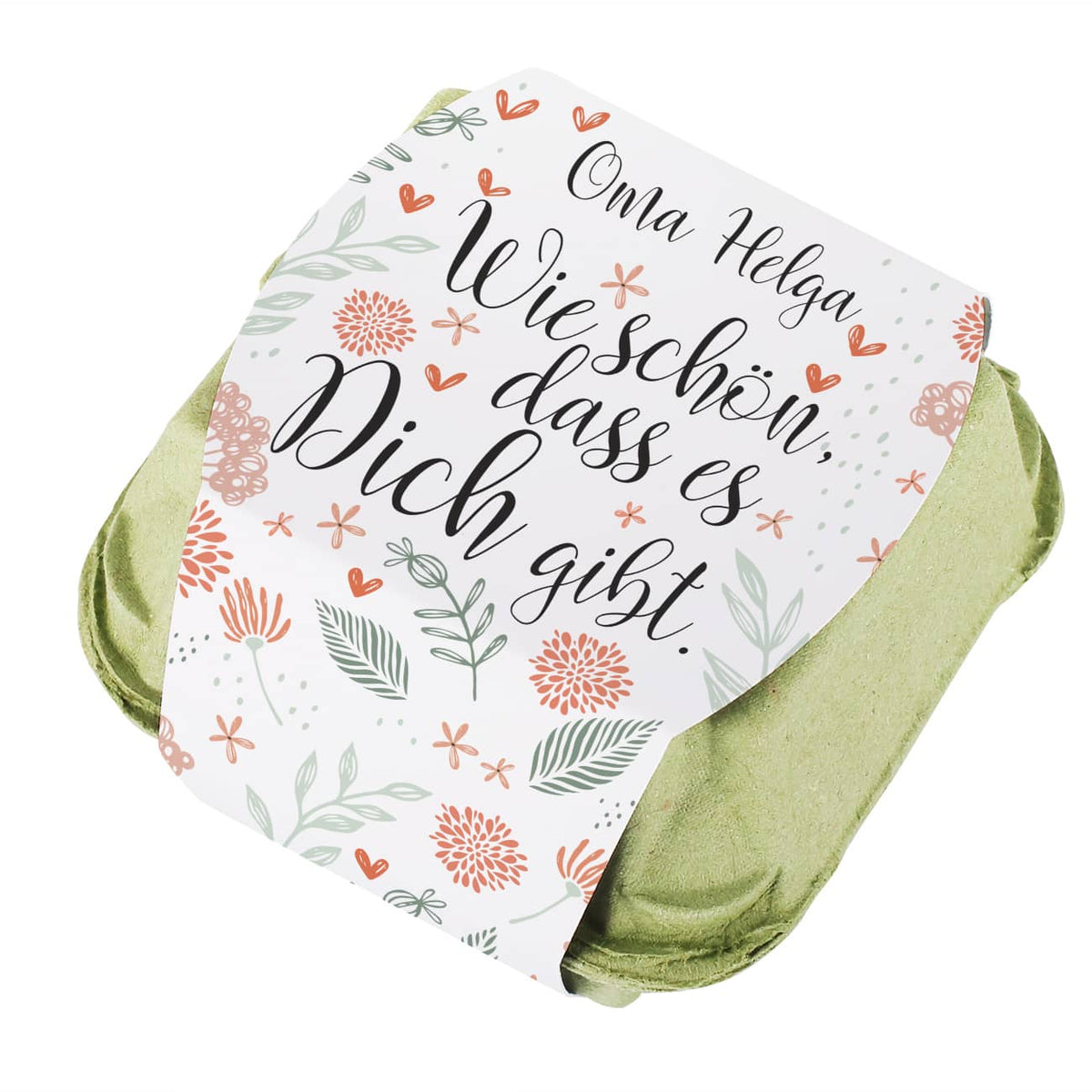 Personalisierter Eierkarton mit Banderole