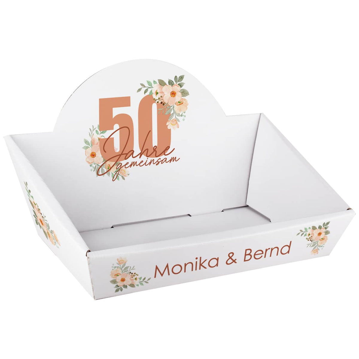 Geschenkkorb zur Goldenen Hochzeit mit Namen