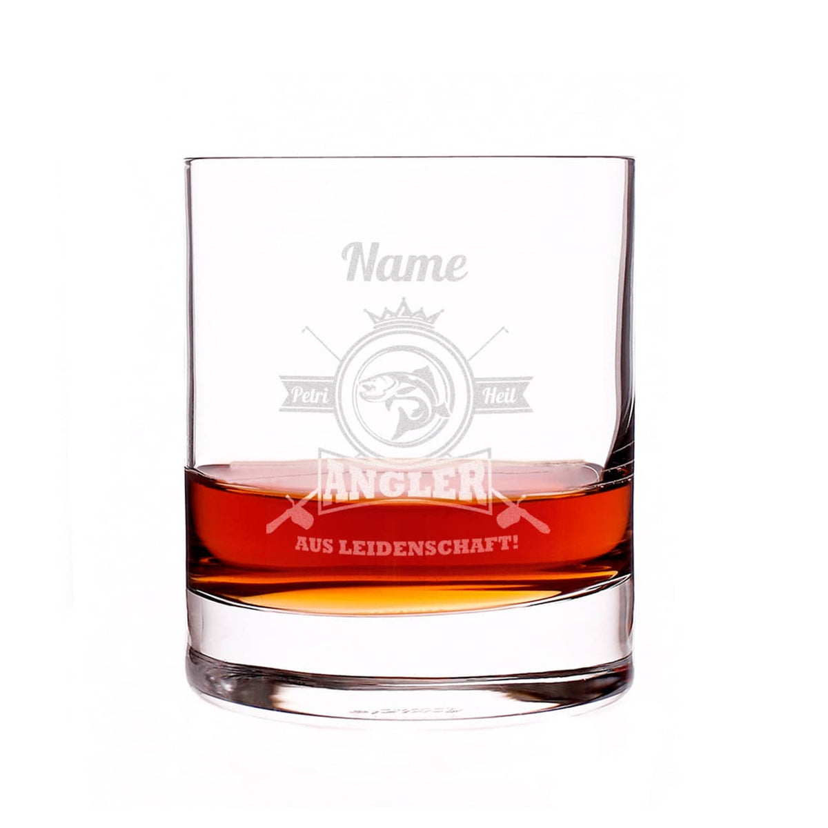 Angler aus Leidenschaft - Whiskyglas mit Name graviert