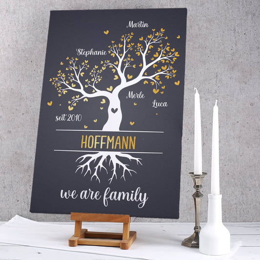 We are family - Leinwand mit Stammbaum und Ihren Namen