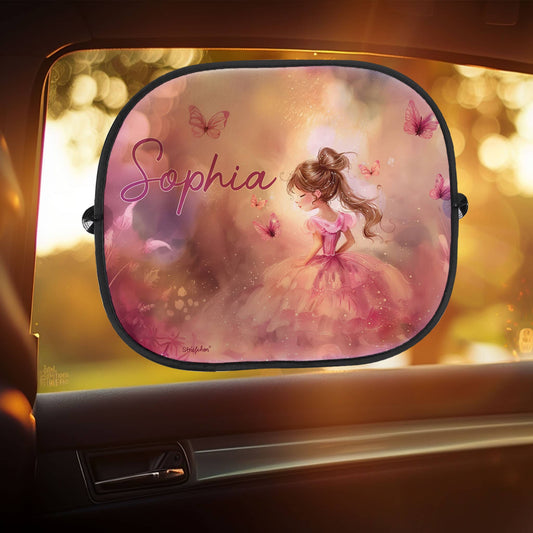 Auto Sonnenschutz mit rosa Prinzessin Motiv und Wunschname
