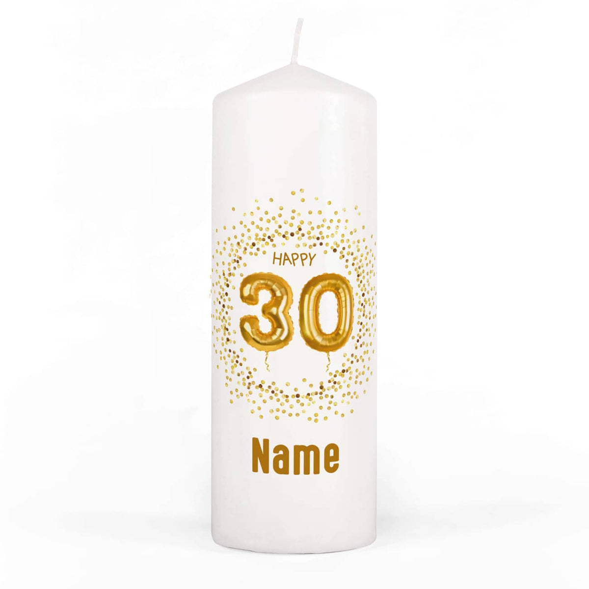 Happy 30 - Kerze mit Name zum Geburtstag