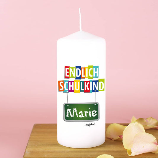 Kerze Endlich Schulkind - mit Name