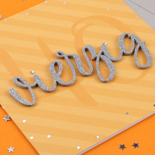 Glückwunschkarte zum 40. Geburtstag mit 3D Schriftzug
