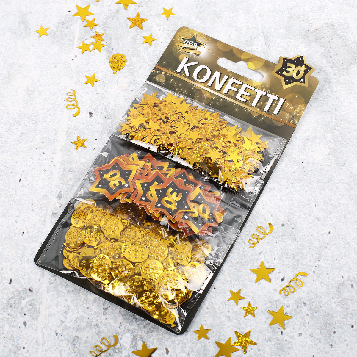 3er Set Konfetti Star zum 30. Geburtstag