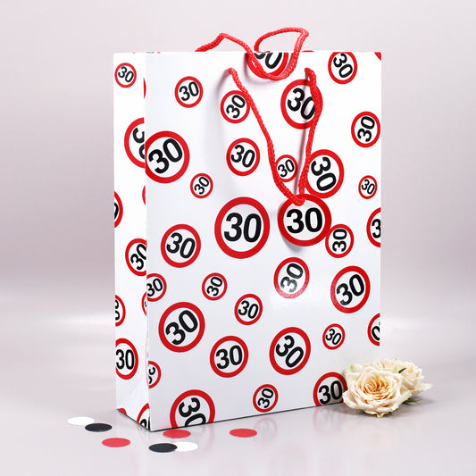 Geschenktasche mit Verkehrszeichen 30