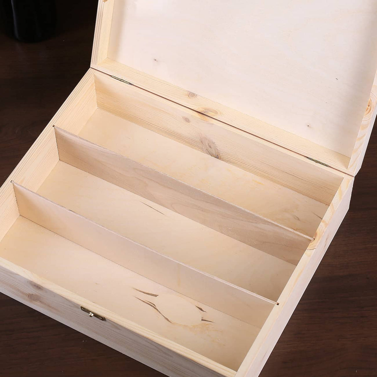 Holzbox für Wein - innen