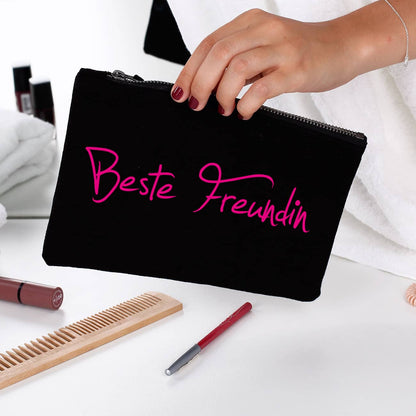 Beautycase in schwarz mit Ihrem Namensaufdruck