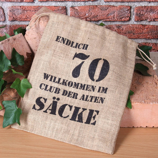 Alter Sack mit Jahreszahl 70