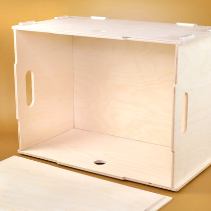 Innenansicht der Baby-Erinnerungskiste aus MDF Holz