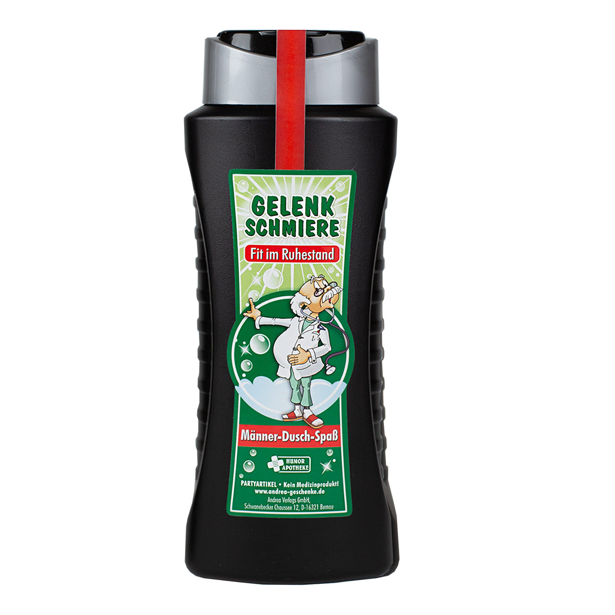 Verpackung vom Männer-Duschgel Gelenkschmiere – humorvolles Geschenk für Rentner