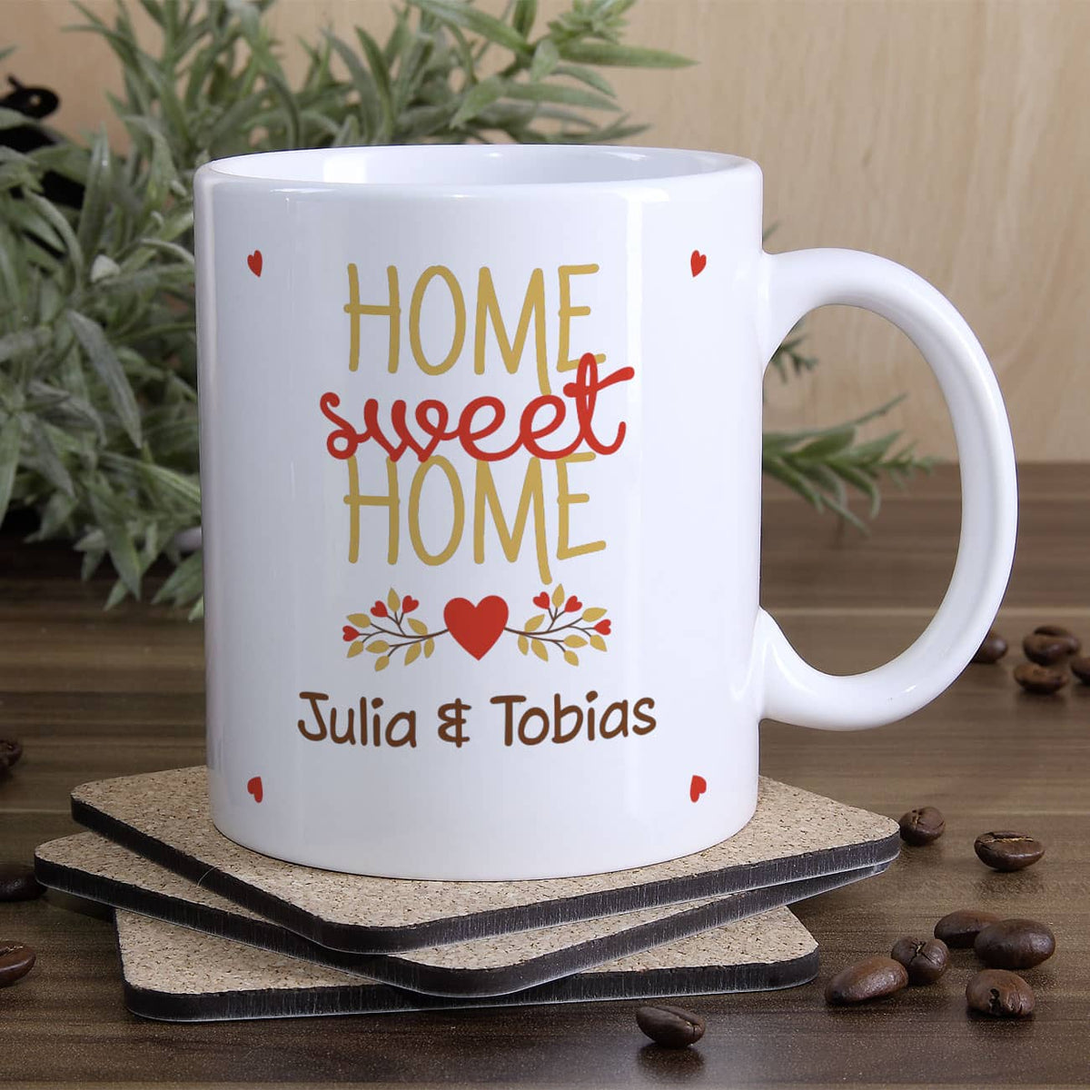 Tasse Home sweet Home mit Namen