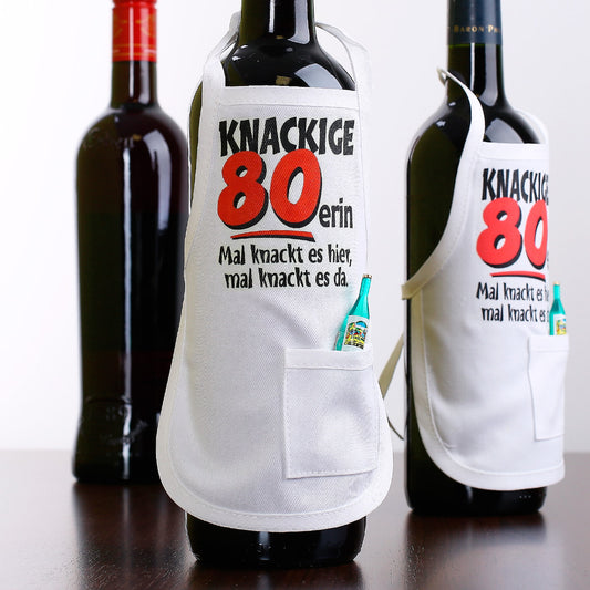 Knackige Flaschenschürze zum 80. Geburtstag 