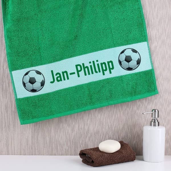 Fußballer - Handtuch mit Wunschnamen