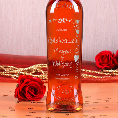 Weinflasche zur Goldenen Hochzeit