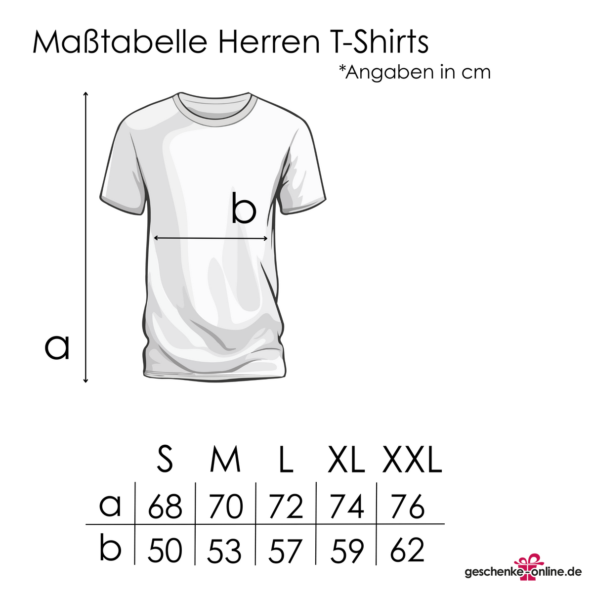 T-Shirt Maßtabelle Herren