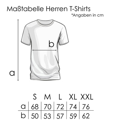 Maßtabelle Größentabelle Männer T-Shirts für Herren