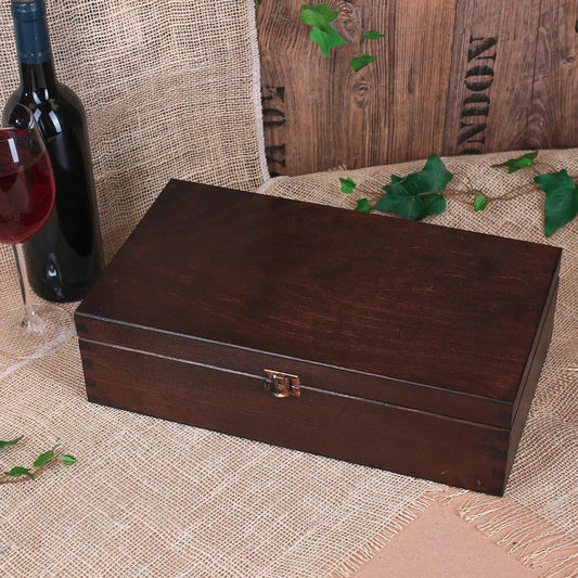 Große Holzbox für zwei Flaschen Wein