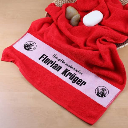 Handtuch mit Namen für Feuerwehrmänner