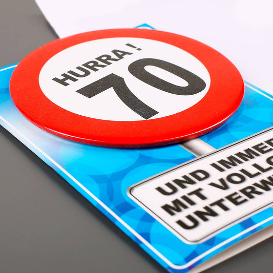 Karte mit Button zum 70. Geburtstag