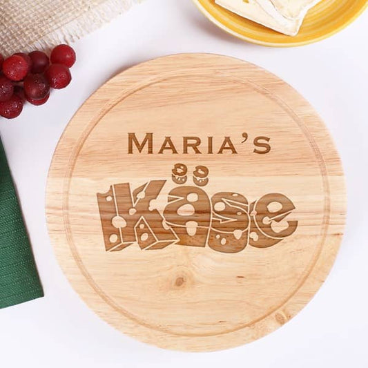 Käsebrett aus Holz mit Gravur