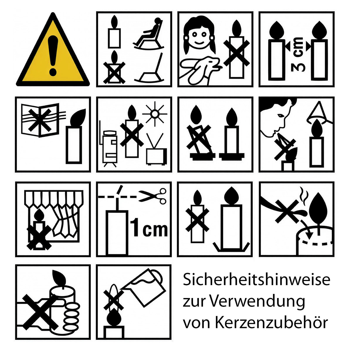 Sicherheitshinweise zur Verwendung von Kerzenzubehör