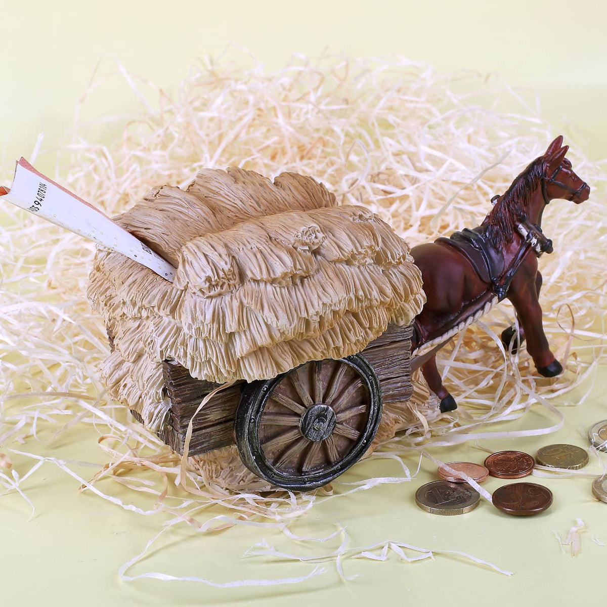 Heuwagen als Spardose