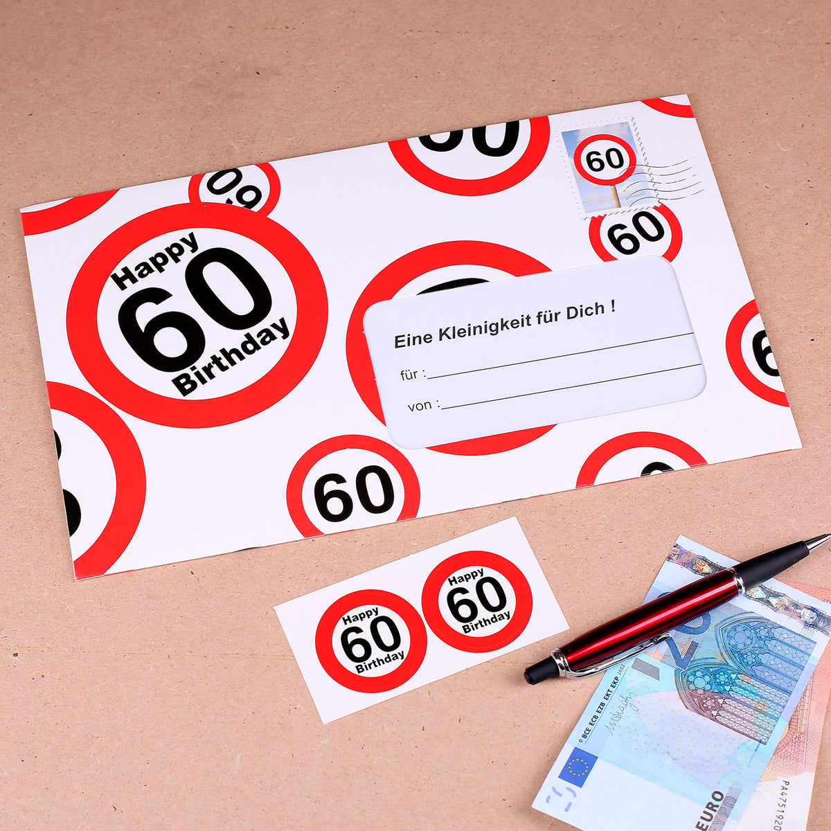 XXL Umschlag für Geldgeschenk zum 60.