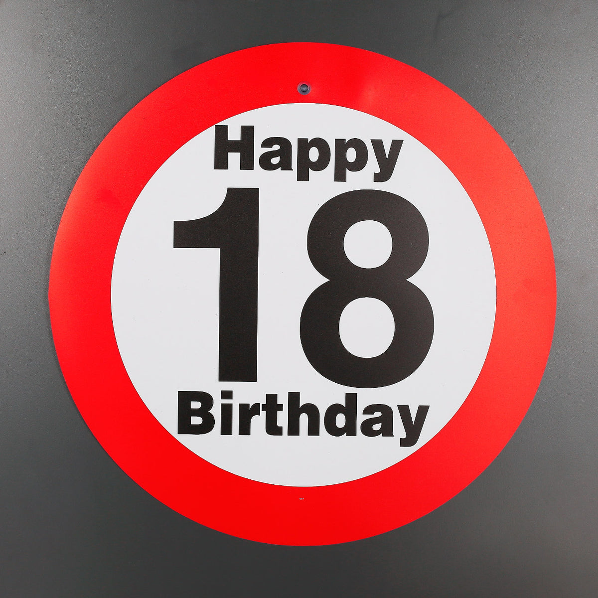 Verkehrsschild mit Saugnapf zum 18.