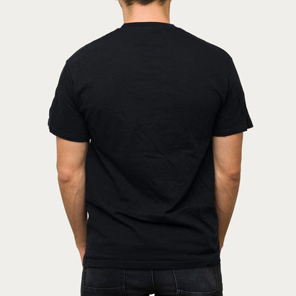 Rückansicht des schwarzen Herren T-Shirts mit unbedruckter Rückseite
