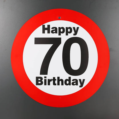 Verkehrsschild mit Saugnapf zum 70.