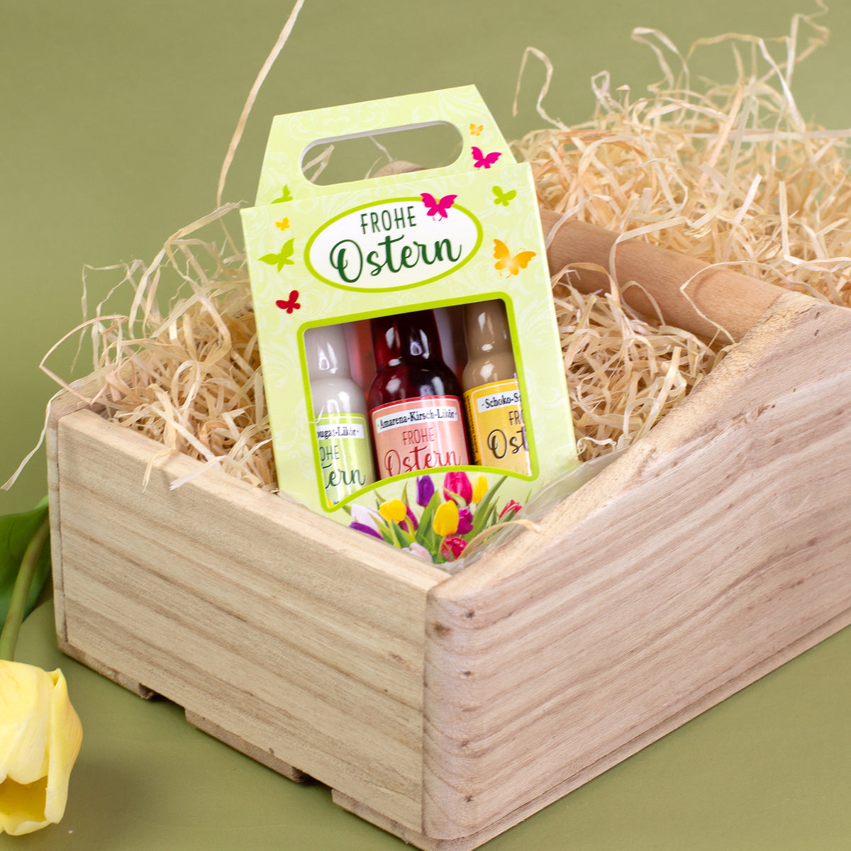 Oster Geschenkset mit drei Likör Miniaturen in dekorativer Verpackung