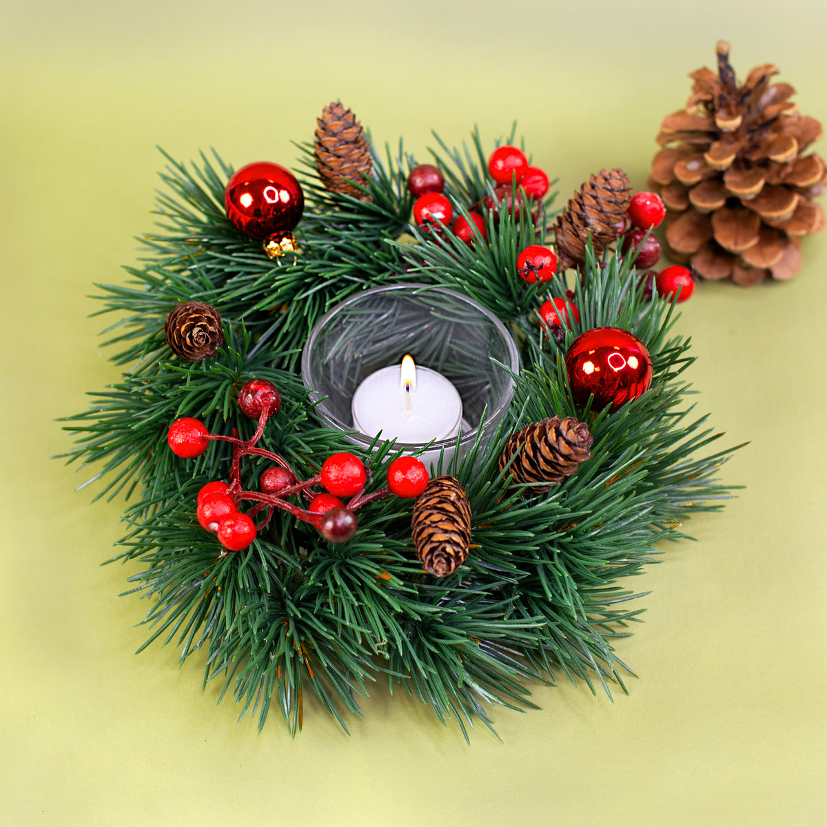 Adventskranz aus Tannenzweigen in zwei Größen | Hochwertige Kunst Dekoration zu Weihnachten