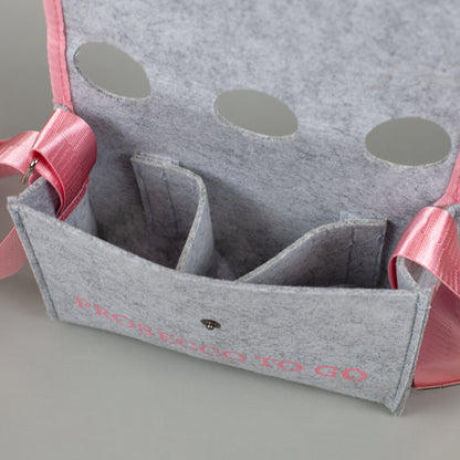 Innenansicht der Prosecco to go Tasche mit separaten Flaschenfächern