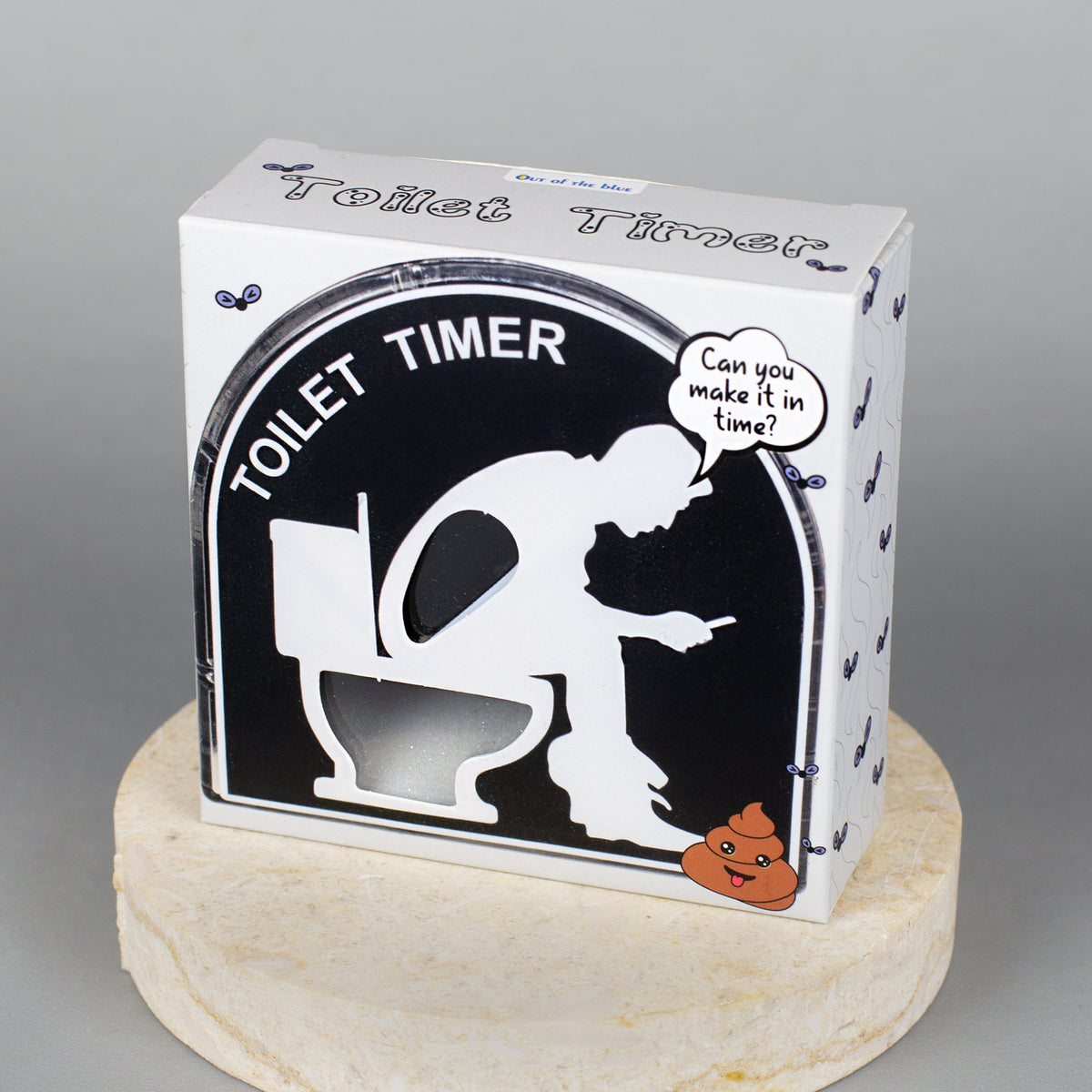 Toilet Timer im Geschenkkarton mit humorvollem Motiv und Aufdruck