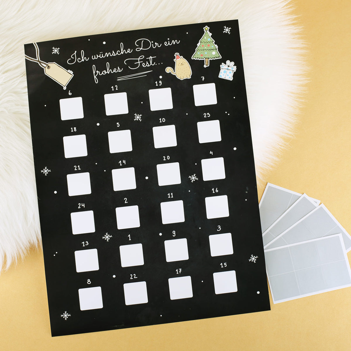 DIY Adventskalender zum selber Beschriften und Freirubbeln