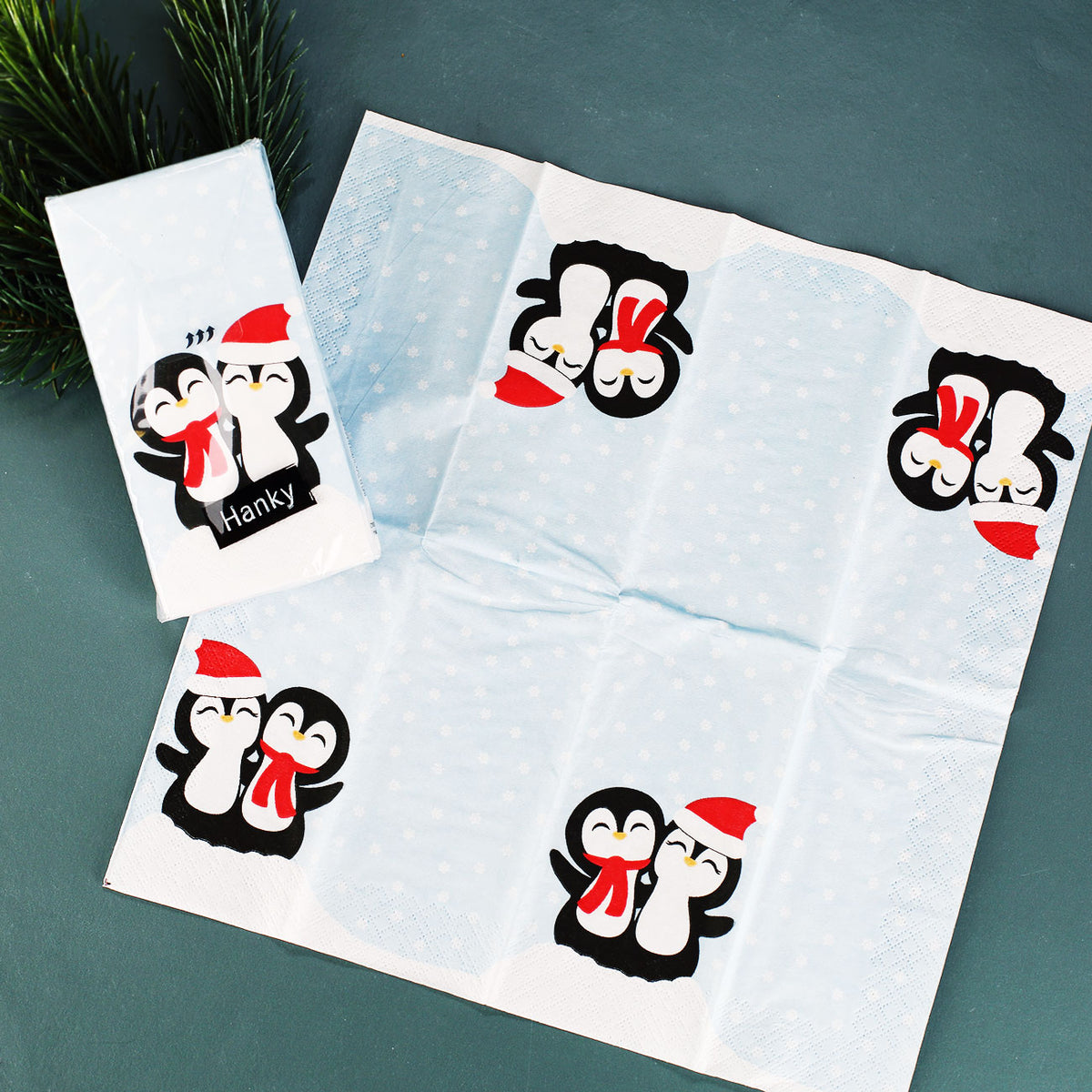 Taschentücher zu Weihnachten mit Pinguin Motiv