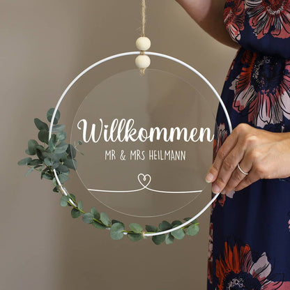 Dekoratives & modernes Willkommensschild
