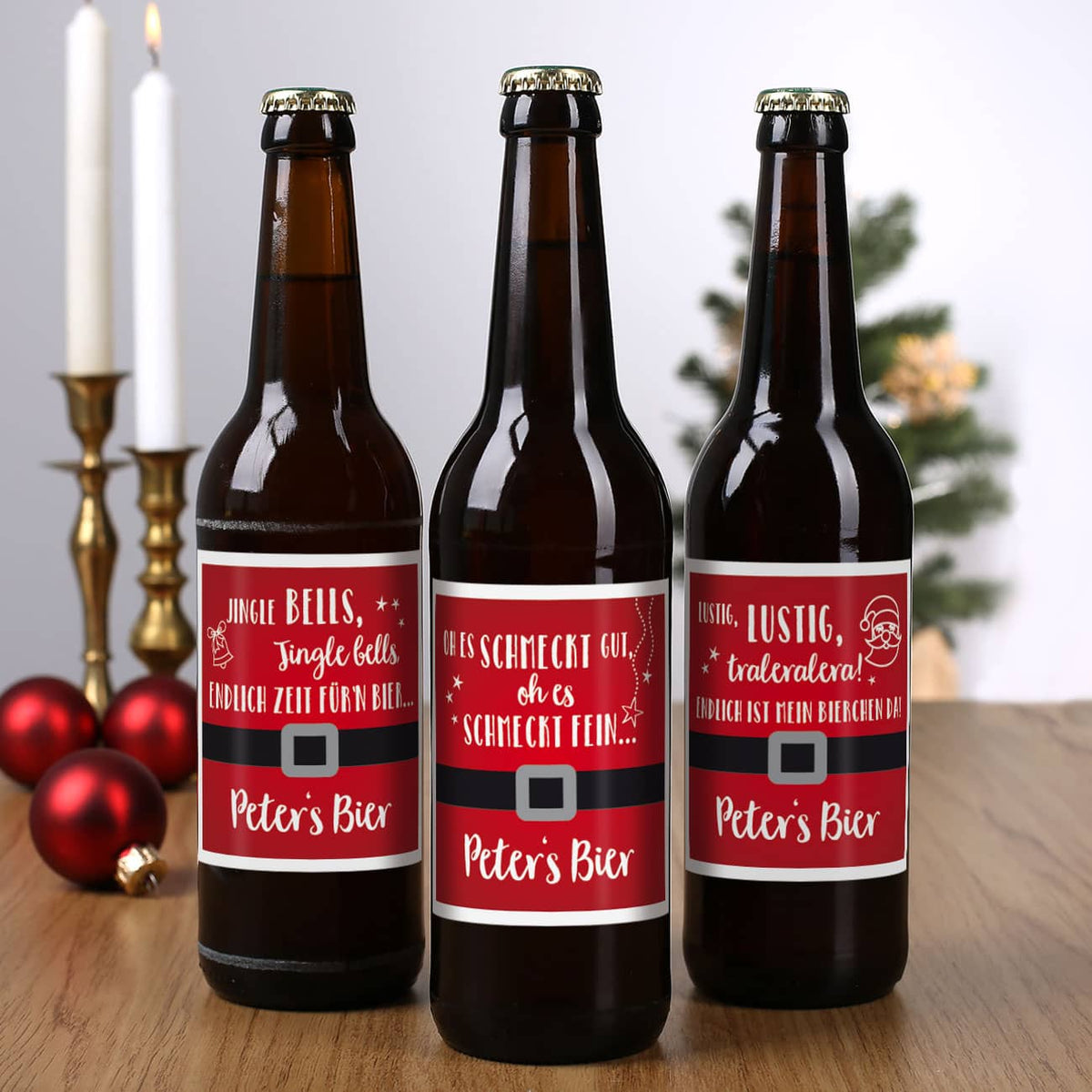 Bieraufkleber Weihnachten Lieder Wunschtext