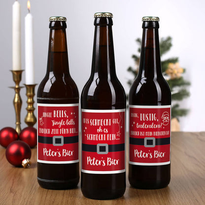 Bieraufkleber Weihnachten Lieder Wunschtext